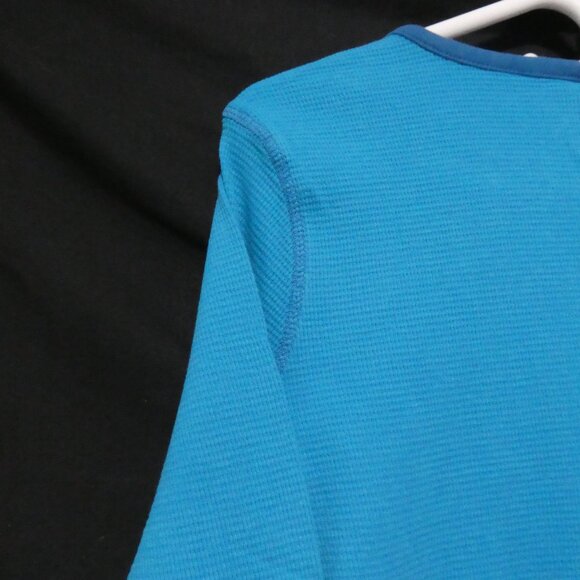 TWEETY! | large | Blue Waffle Knit Long Sleeve Pajama Shirt | Tweety Print Front - Picture 10 of 16